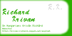 richard krivan business card