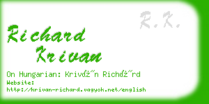 richard krivan business card